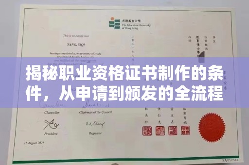 万年揭秘职业资格证书制作的条件，从申请到颁发的全流程解析